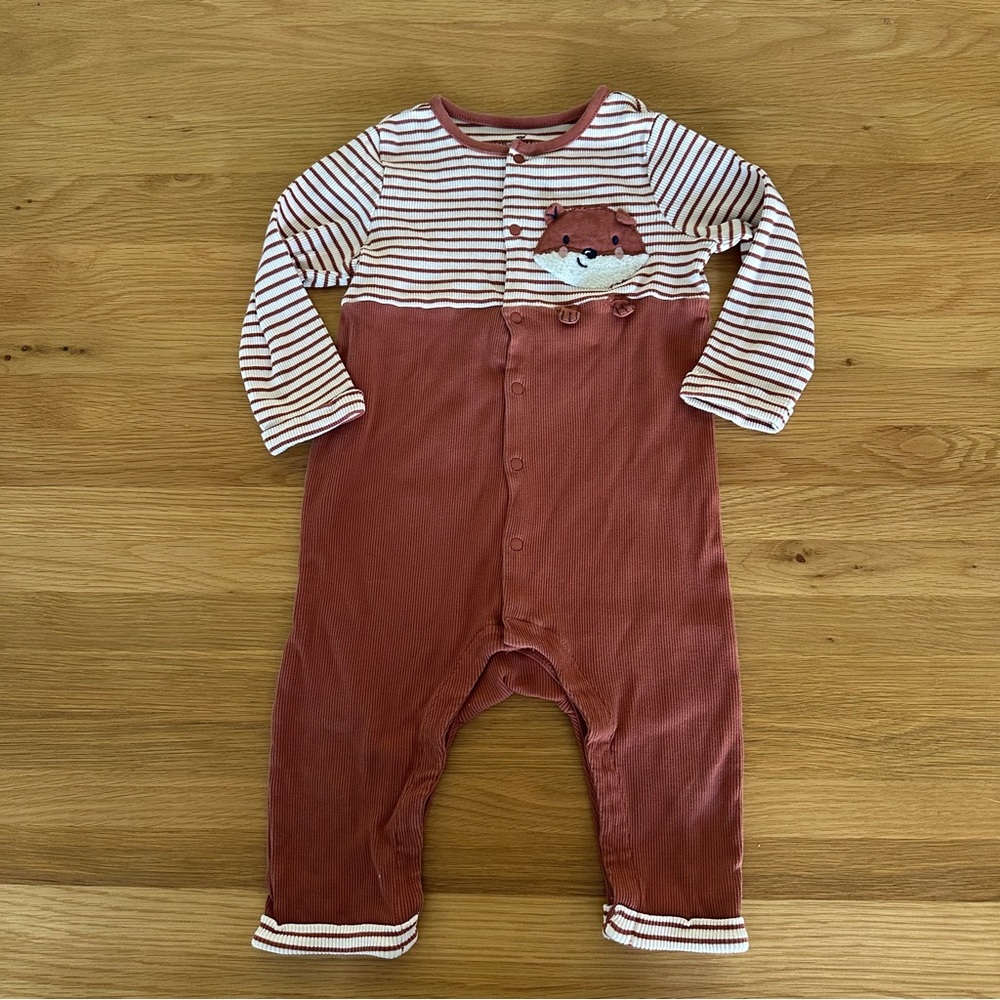 Adorable Fox Striped Kids Footie